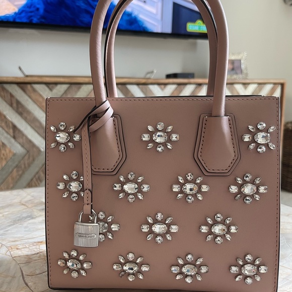 Michael Kors Mercer Crystal Satchel - Picture 2 of 7